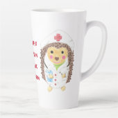 Cartoon Hedgehog Nurse Magic Potion Latte Mok (Rechts)