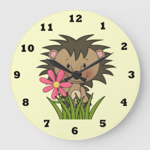 Cartoon Hedgehog pour enfants horloge murale