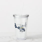 Cartoon Helikopter Acryl Drinkbeker (Achterkant)