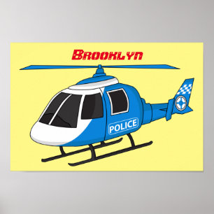 Cartoon helikopter helikopter helikopter van de po poster