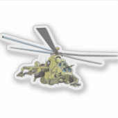 Cartoon Helikopter "Hind" Sticker (Voorkant)