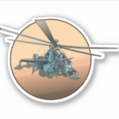 Cartoon helikopter sticker (Voorkant)