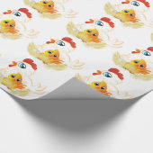Cartoon Hen en Chicken Cadeaupapier (Hoek)