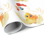 Cartoon Hen en Chicken Cadeaupapier (Rol Hoek)