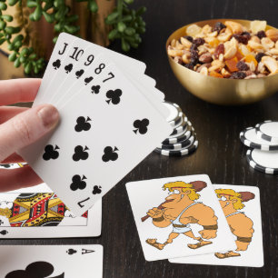 Cartoon Hercules Griekse mythologie held met knots Pokerkaarten