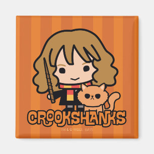 Cartoon Hermione en Crookshanks Magneet