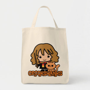 Cartoon Hermione en Crookshanks Tote Bag
