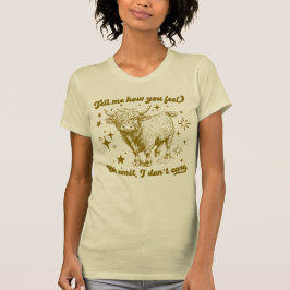 Cartoon Highland Koe "Vertel Me Hoe Je Je Voelt" T-shirt