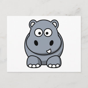 Cartoon Hippo Briefkaart