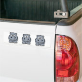 Cartoon Hippo Bumpersticker (Op Truck)