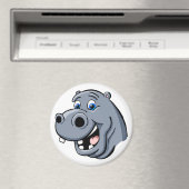 Cartoon Hippo Magneet (Insitu (Vaatwasser))