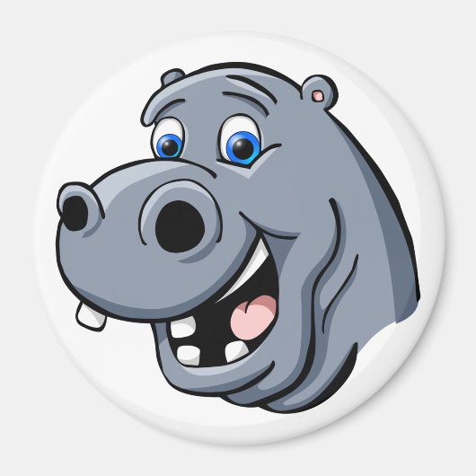 Cartoon Hippo Magneet (Voorkant)