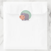 Cartoon Hippo Ronde Sticker (Tas)