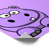 cartoon-hippo schattig vriendelijk paars poster (Hoek)