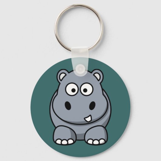 Cartoon Hippo Sleutelhanger (Voorkant)