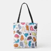 Cartoon Hipster Cats Canvas tas (Achterkant)