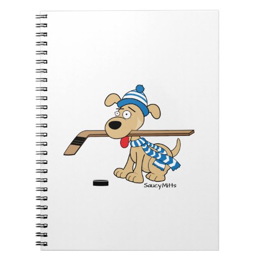 Cartoon Hockey Dog Notitieboek (Voorkant)