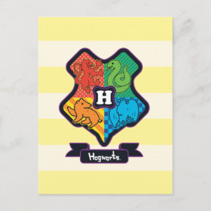 Cartoon Hogwarts Crest Briefkaart