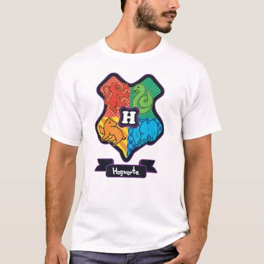 Cartoon Hogwarts Crest T-shirt (Voorkant)