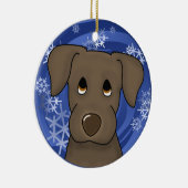 Cartoon Holiday Chocolate Lab Ornament (Rechts)