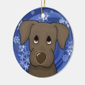 Cartoon Holiday Chocolate Lab Ornament (Links)