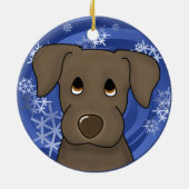 Cartoon Holiday Chocolate Lab Ornament (Achterkant)