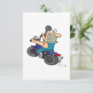 Cartoon Homme sur Invitations de Moto