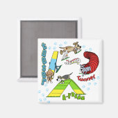 Cartoon Hond Agility Magnet Magneet (Voorkant / Achterkant)