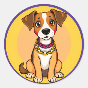 🐶 Cartoon-hond-cadeau voor hondenliefhebbers en h Ronde Sticker