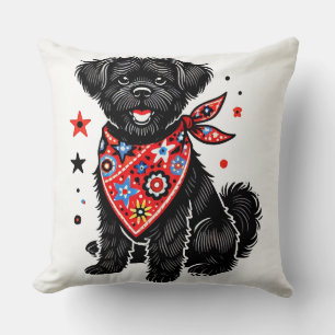 Cartoon Hond met Bandana Knuffeldier Liefhebber Hu Kussen