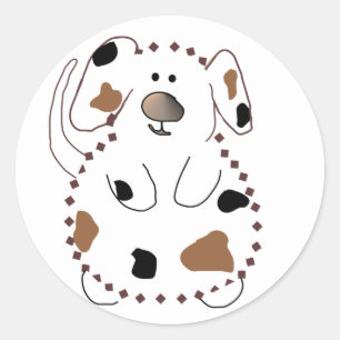 Cartoon Hond Tshirts en geschenken Ronde Sticker