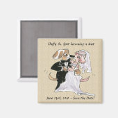 Cartoon Honden Bruiloft Bewaar de datum Magneten (Voorkant / Achterkant)