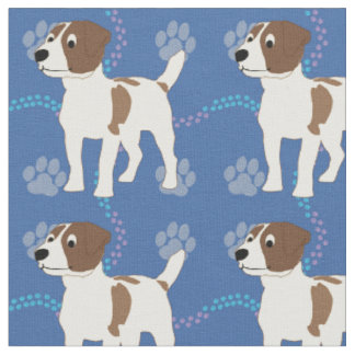 Cartoon Honden - Jack Russell Terrier v1 Stof