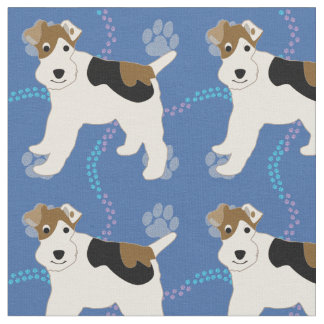 Cartoon Honden - Wire Fox Terrier v1 Stof