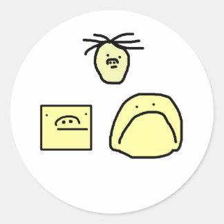 cartoon hoofd ronde sticker