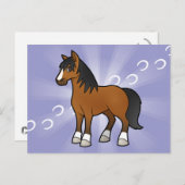 Cartoon Horse Briefkaart (Voorkant / Achterkant)