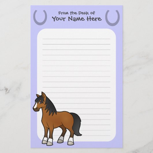 Cartoon Horse Briefpapier (Voorkant)