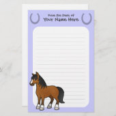 Cartoon Horse Briefpapier (Voorkant / Achterkant)