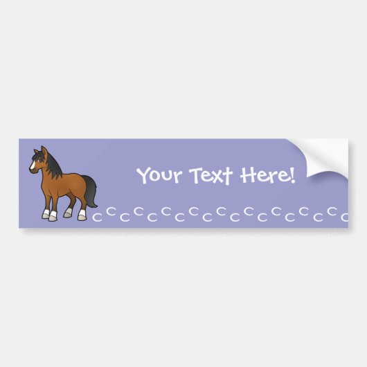 Cartoon Horse Bumpersticker (Voorkant)