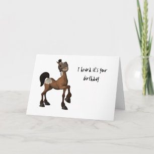Cartoon Horse - Ik hoorde dat het je verjaardag Ka Kaart