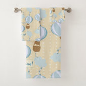 Cartoon Hot Air-ballonnen en Clouds Kinder-patroon Bad Handdoek (Insitu)