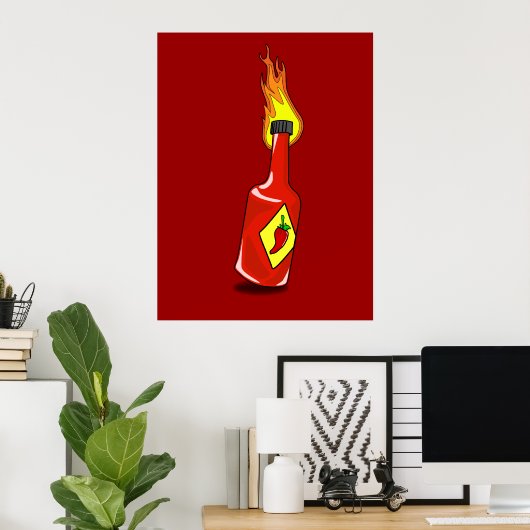 Cartoon Hot Sauce Print (Thuiskantoor)