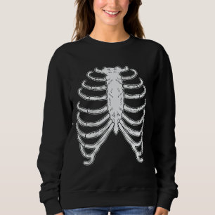 Cartoon Human Rib Cage Skelet Botten Halloween Trui