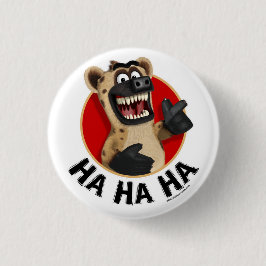 Cartoon Hyena Animal Button