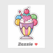 Cartoon Ice Cream Sticker (Vel)