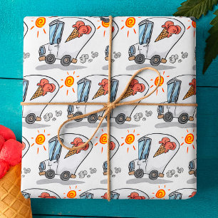 Cartoon Ice Cream Truck Fun Zomer Dessert Cadeaupapier