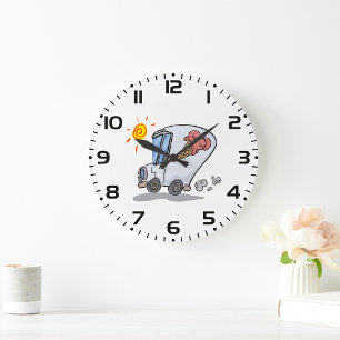 Cartoon Ice Cream Truck Fun Zomer Dessert Grote Klok