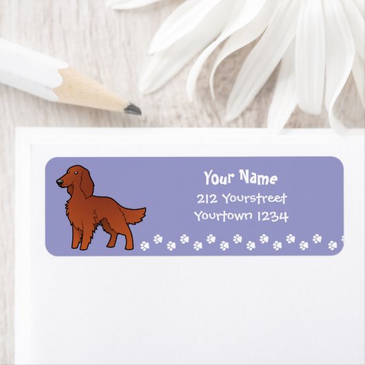 Cartoon Iers / Engels / Gordon / R&W Setter Etiket (Insitu)