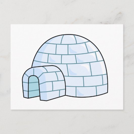 Cartoon Igloo Briefkaart (Voorkant)