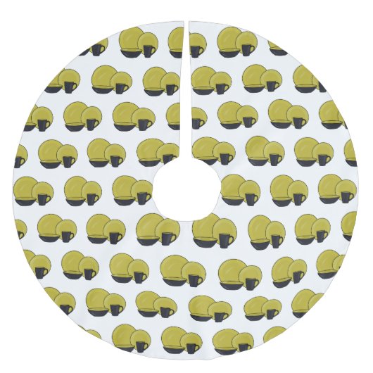 Cartoon illustratie tableware instellen kerstboom rok (Voorkant)